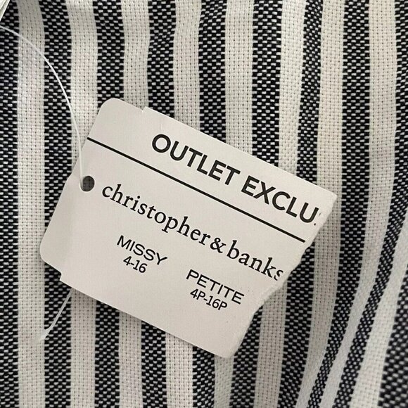 Christopher & Banks NWT Open Cardigan Womens Size 2X Long Sleeve Striped Peasant - Picture 4 of 9